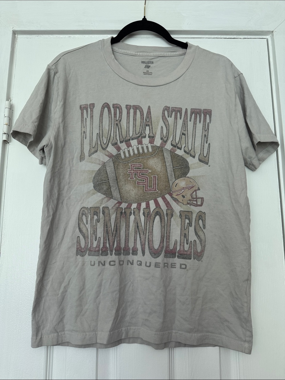Hollister Light Gray Florida State Seminoles Graphic Tee